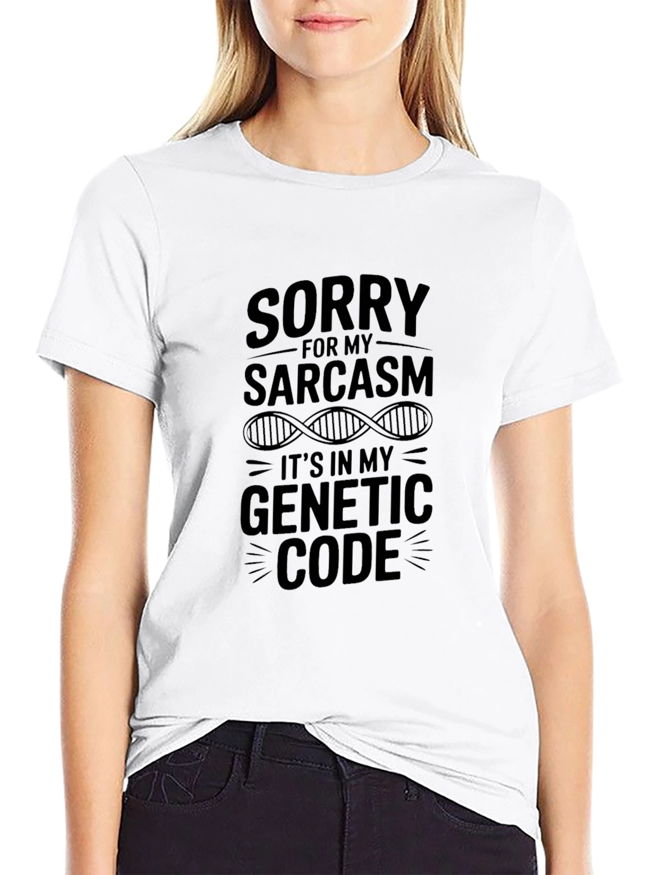 Sarcasm Genetic Code Black Graphic Tee