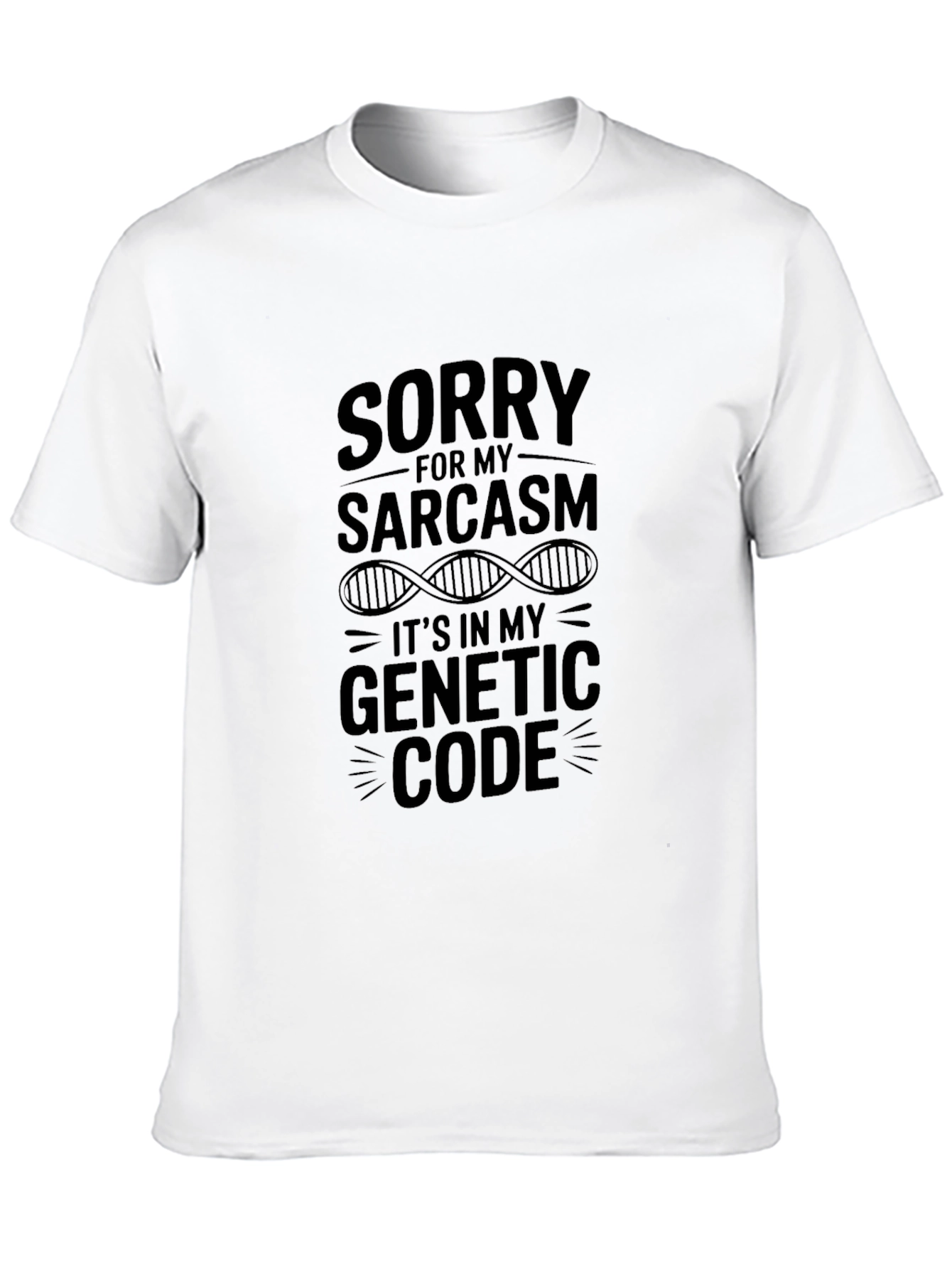 Sarcasm Genetic Code Black Graphic Tee