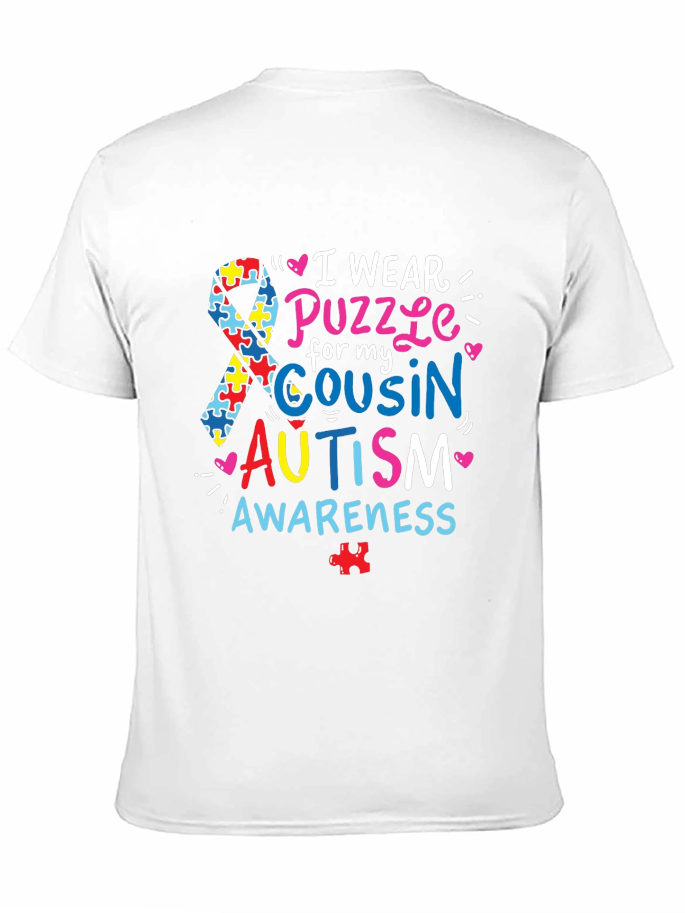 Autism Awareness T-Shirt - Puzzle Ribbon Design