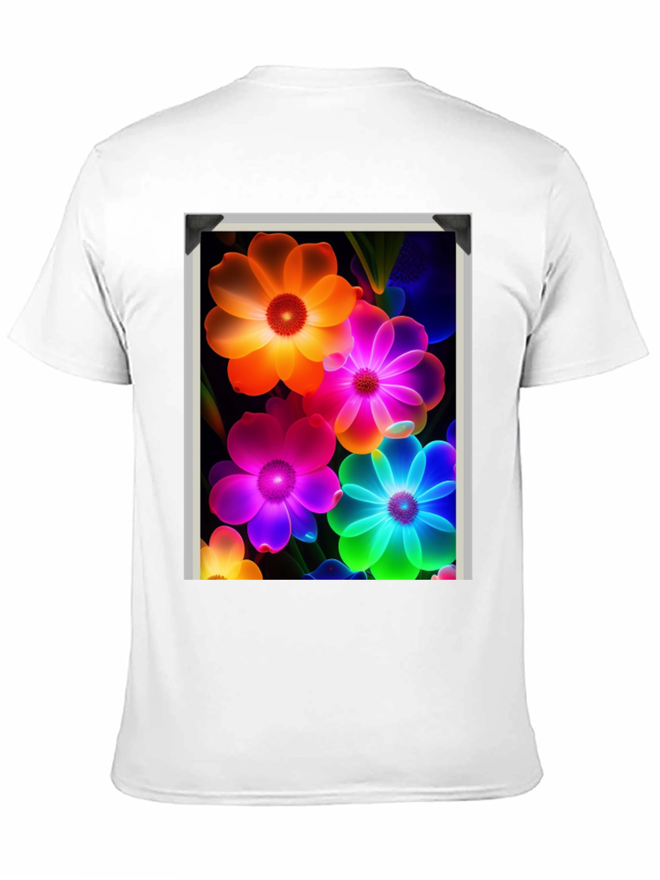 Vibrant Floral Graphic Black T-Shirt