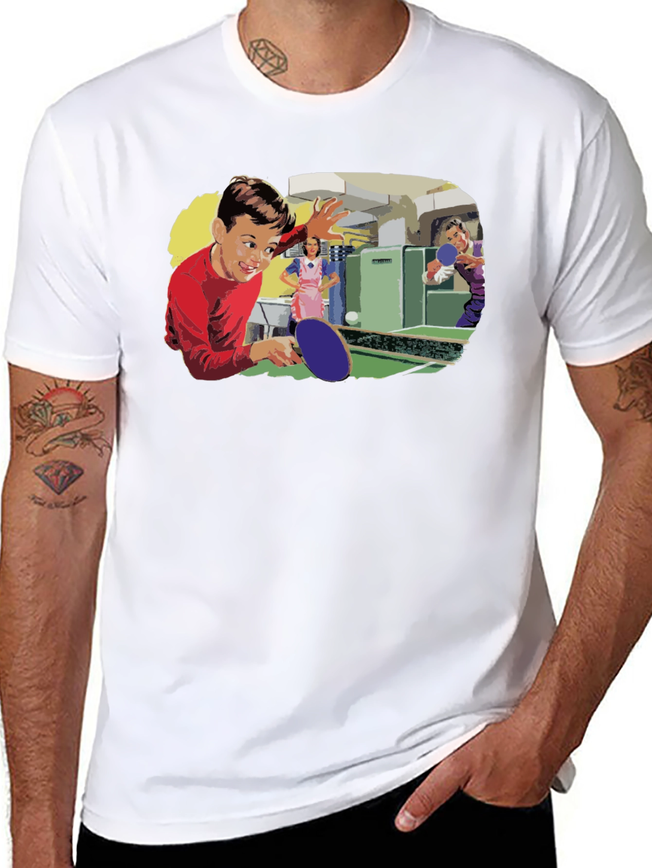 Retro Table Tennis Graphic Tee