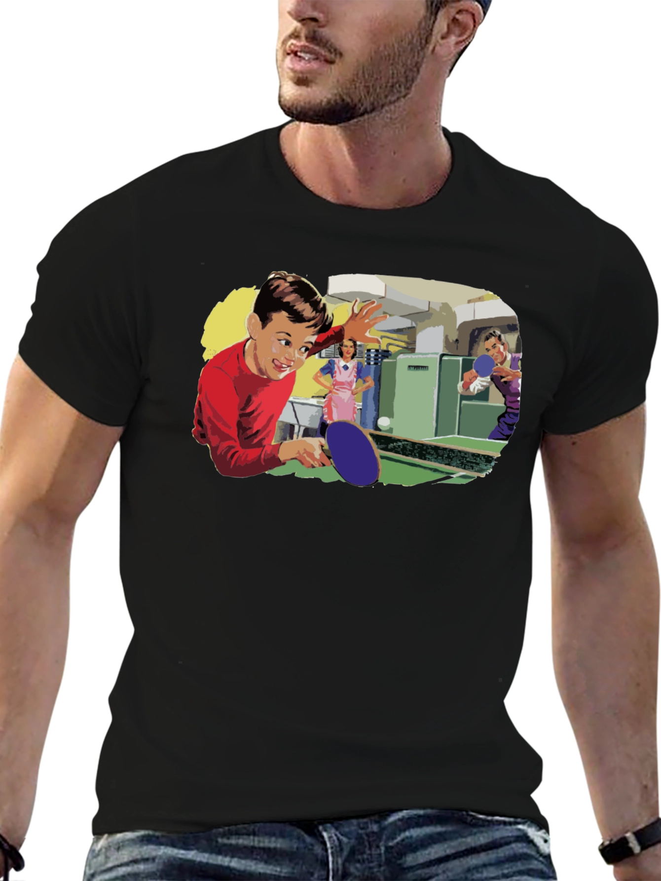 Retro Table Tennis Graphic Tee