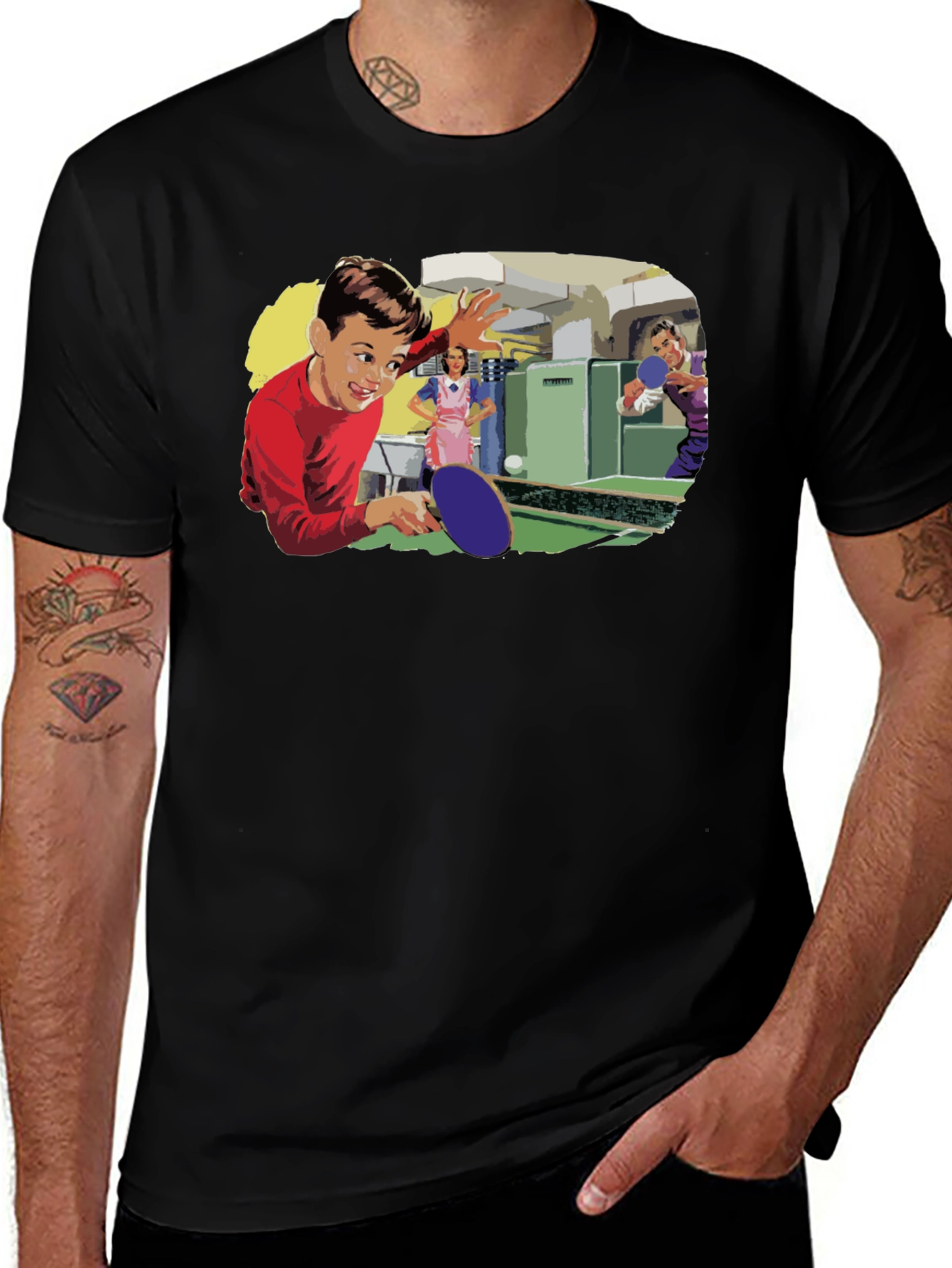Retro Table Tennis Graphic Tee