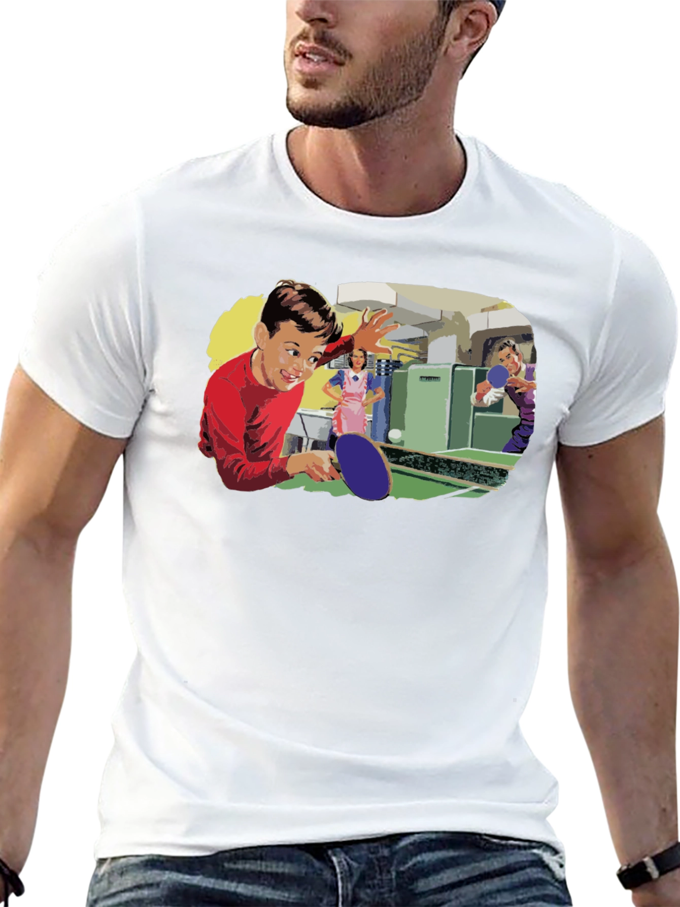 Retro Table Tennis Graphic Tee