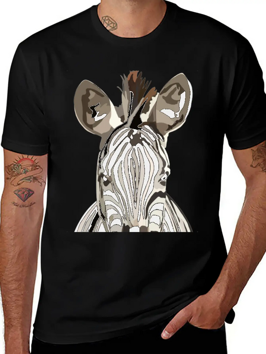 Zebra Hand Drawn Digital Art Painting Unisex Casual T-Shirt – Clean Design For Daily Comfort