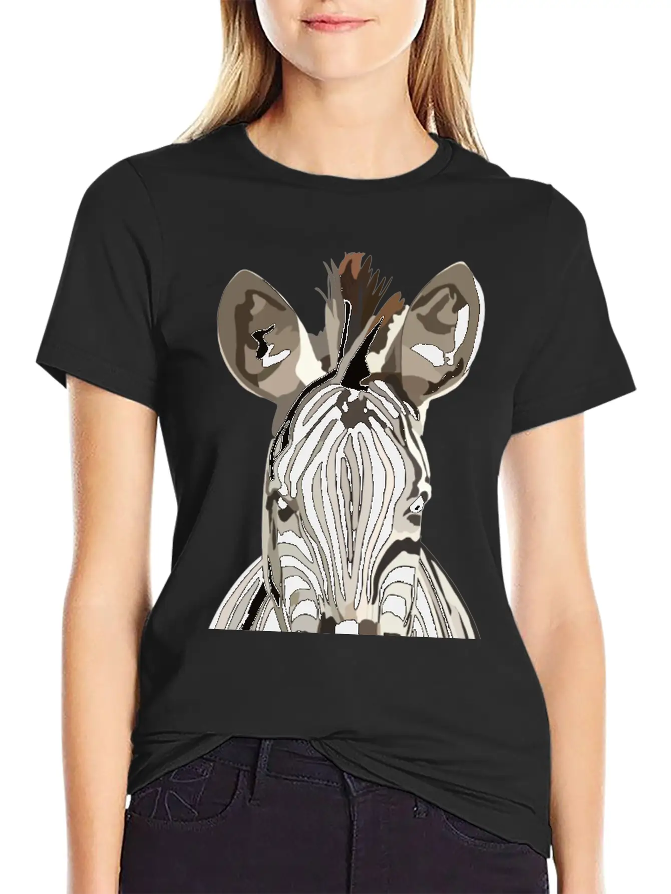 Zebra Hand Drawn Digital Art Painting Unisex Casual T-Shirt – Clean Design For Daily Comfort