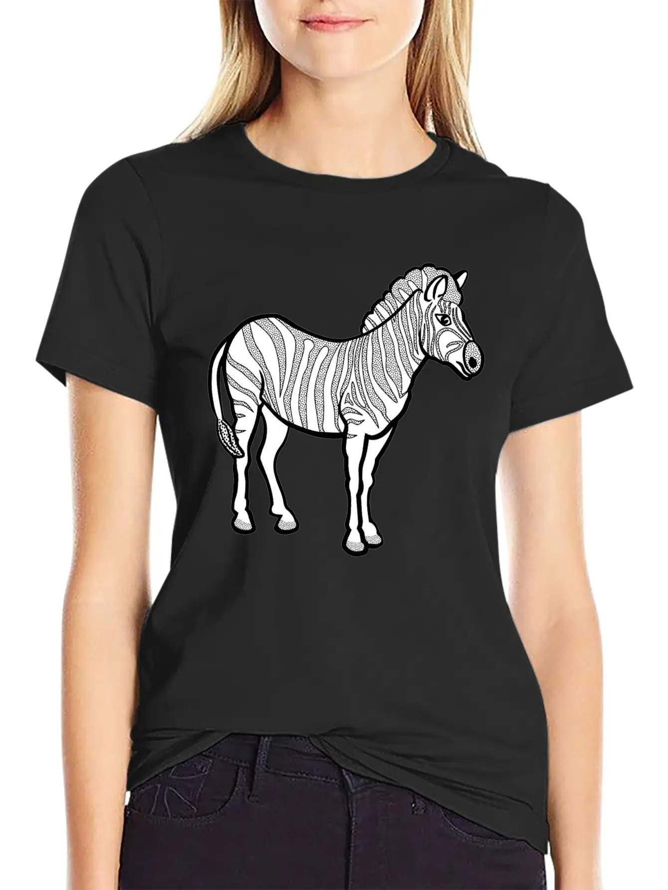 Zebra Horse Safari Serengeti Africa Afrika Pferd47 Lightweight Cotton T-Shirt – Daily Comfort Graphic Shirt