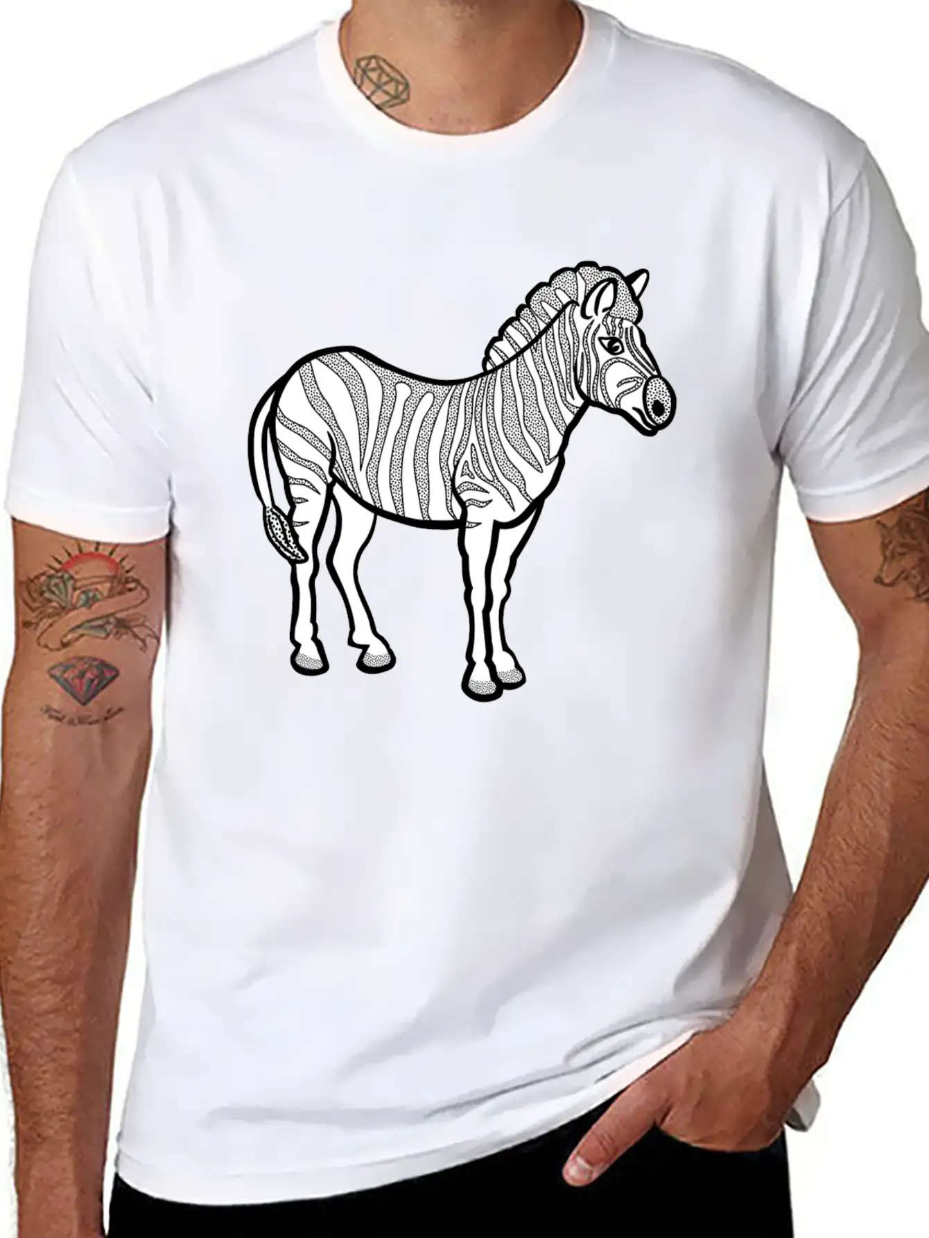 Zebra Horse Safari Serengeti Africa Afrika Pferd47 Lightweight Cotton T-Shirt – Daily Comfort Graphic Shirt