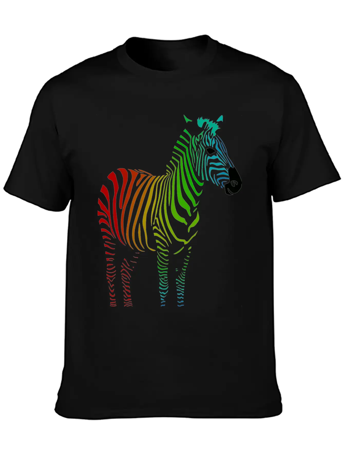 Zebra With Rainbow Stripes Lightweight Cotton T-Shirt – Daily Comfort Graphic Shirt