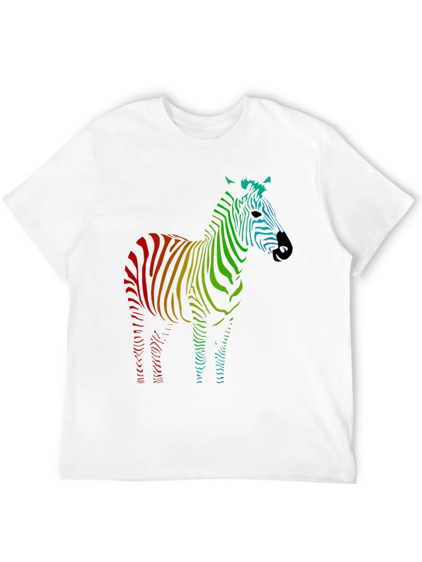 Zebra With Rainbow Stripes Lightweight Cotton T-Shirt – Daily Comfort Graphic Shirt