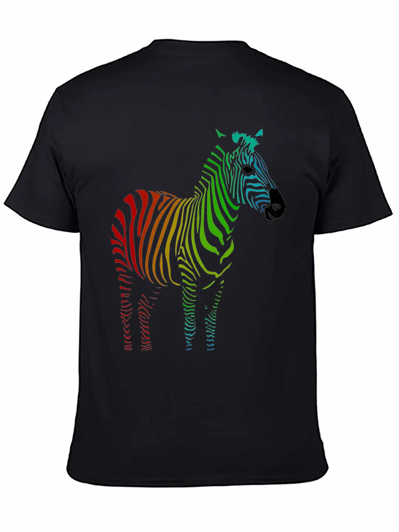 Zebra With Rainbow Stripes Lightweight Cotton T-Shirt – Daily Comfort Graphic Shirt
