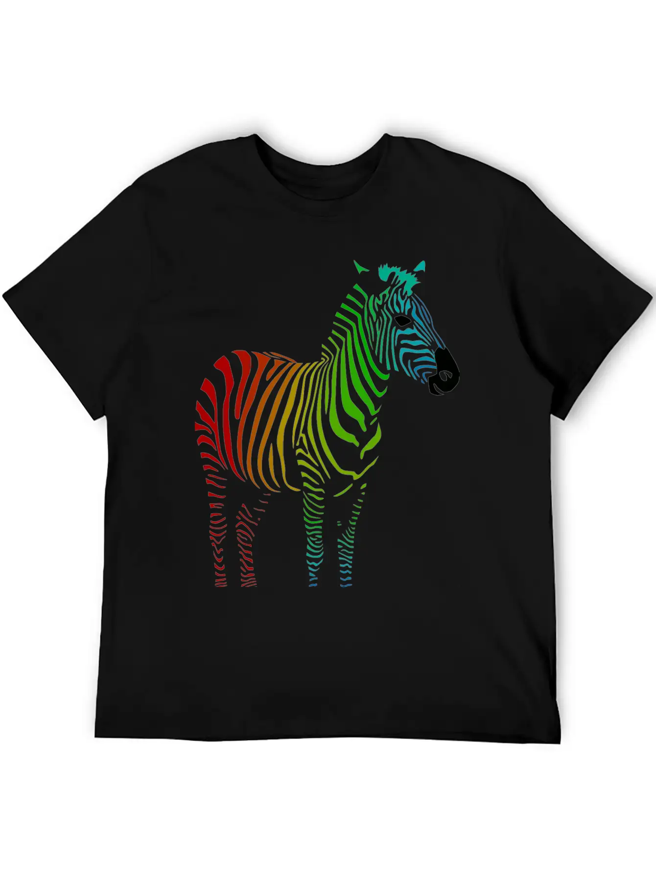 Zebra With Rainbow Stripes Lightweight Cotton T-Shirt – Daily Comfort Graphic Shirt