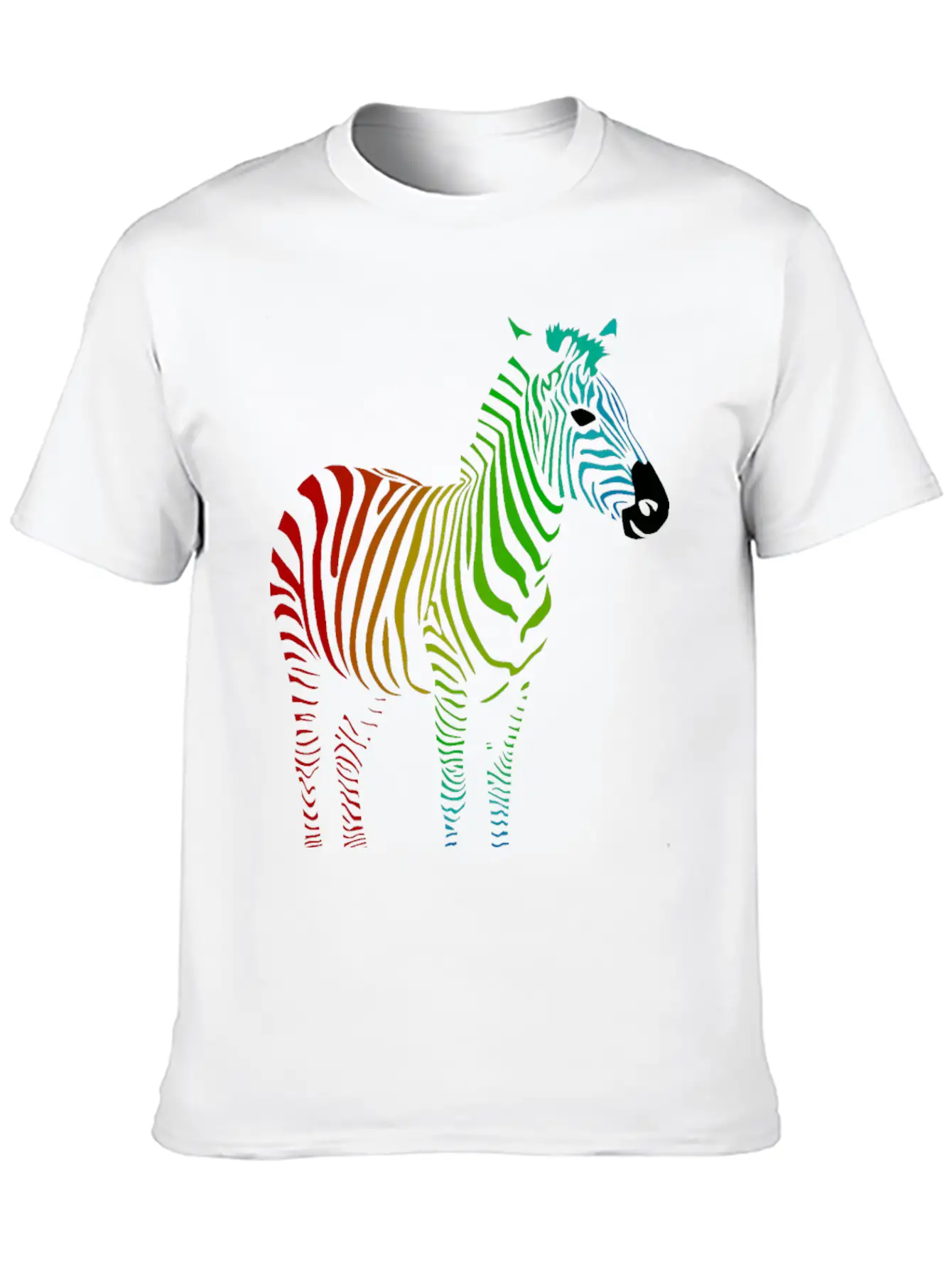 Zebra With Rainbow Stripes Lightweight Cotton T-Shirt – Daily Comfort Graphic Shirt