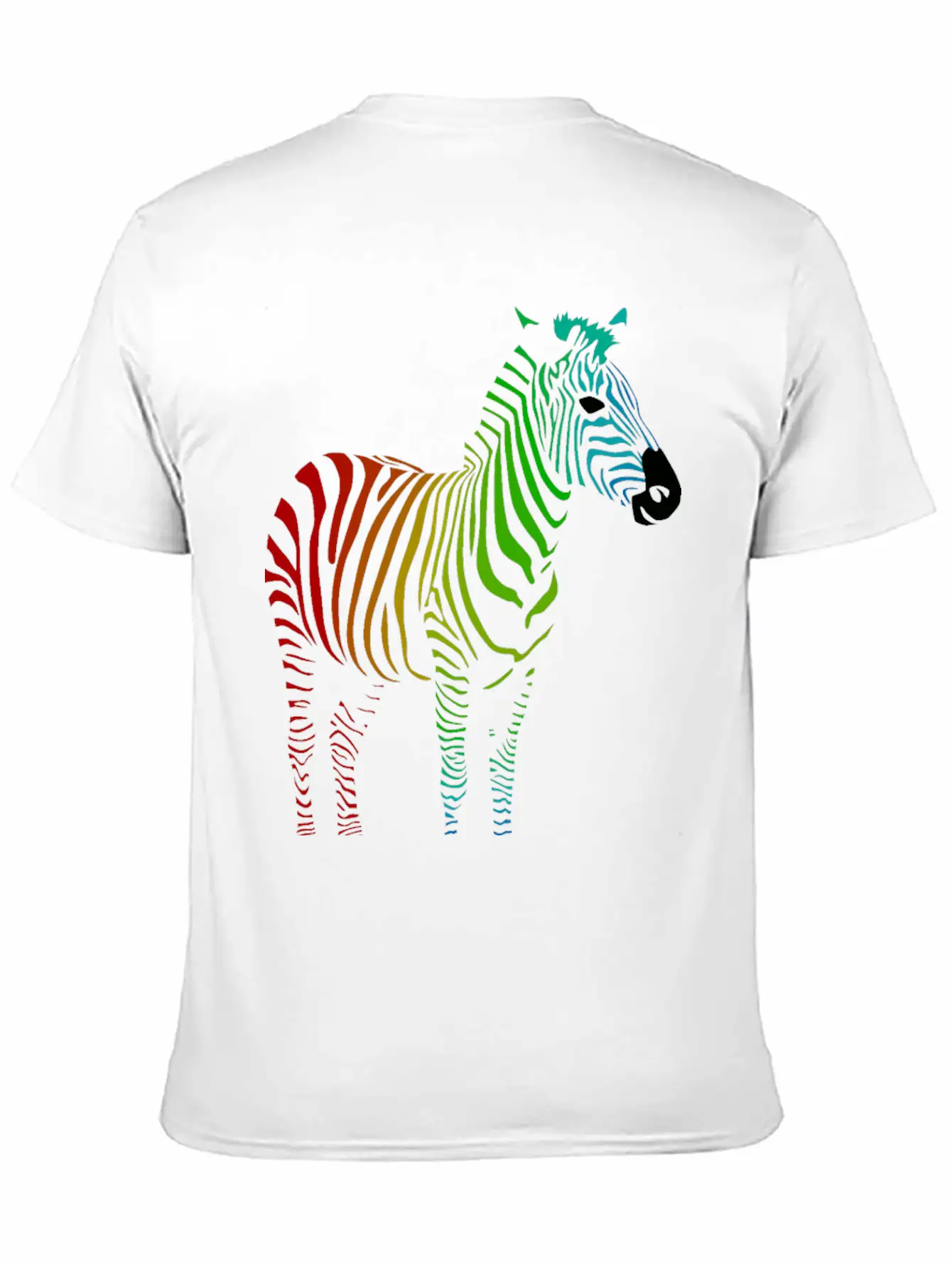 Zebra With Rainbow Stripes Lightweight Cotton T-Shirt – Daily Comfort Graphic Shirt