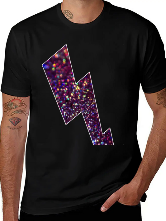 Zeus Lightening Bolt Glitter Unicorn Color Full Soft Cotton Short Sleeve Tee – Unisex Wardrobe Staple