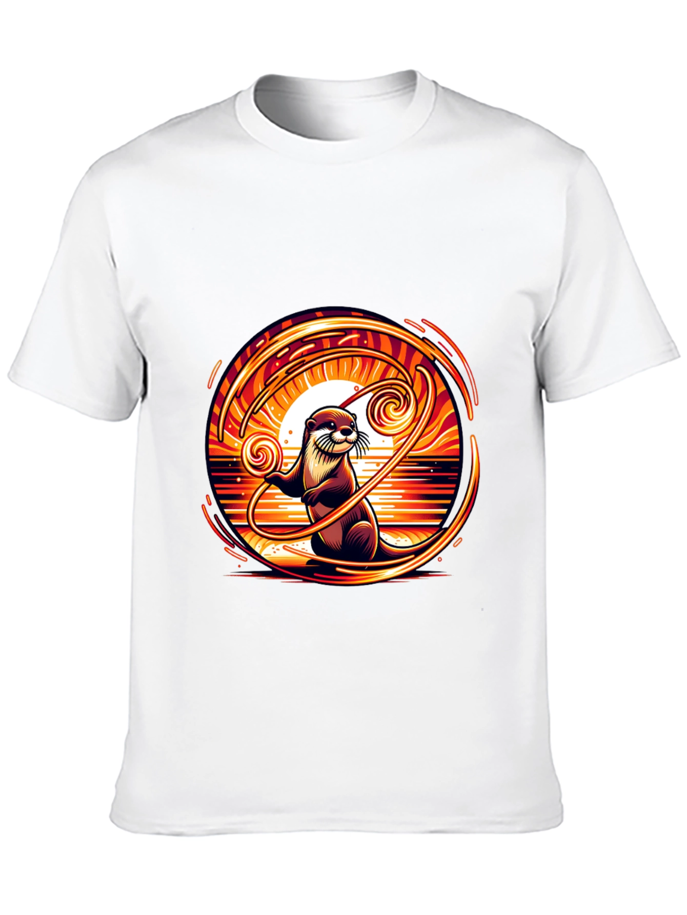 Otter Sunset Graphic Tee - Unique Design