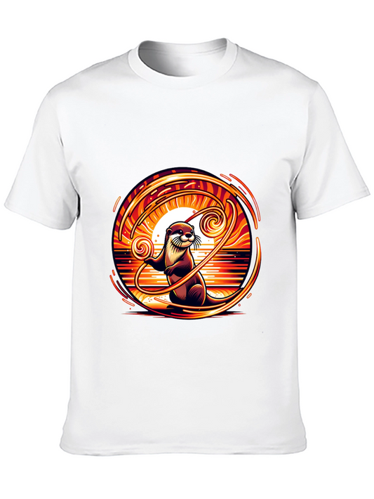 Otter Sunset Graphic Tee - Unique Design