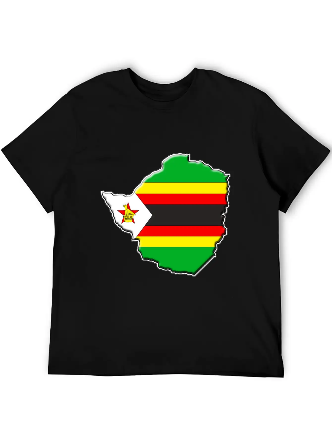 Zimbabwe Flag Map Lightweight Cotton T-Shirt – Daily Comfort Graphic Shirt