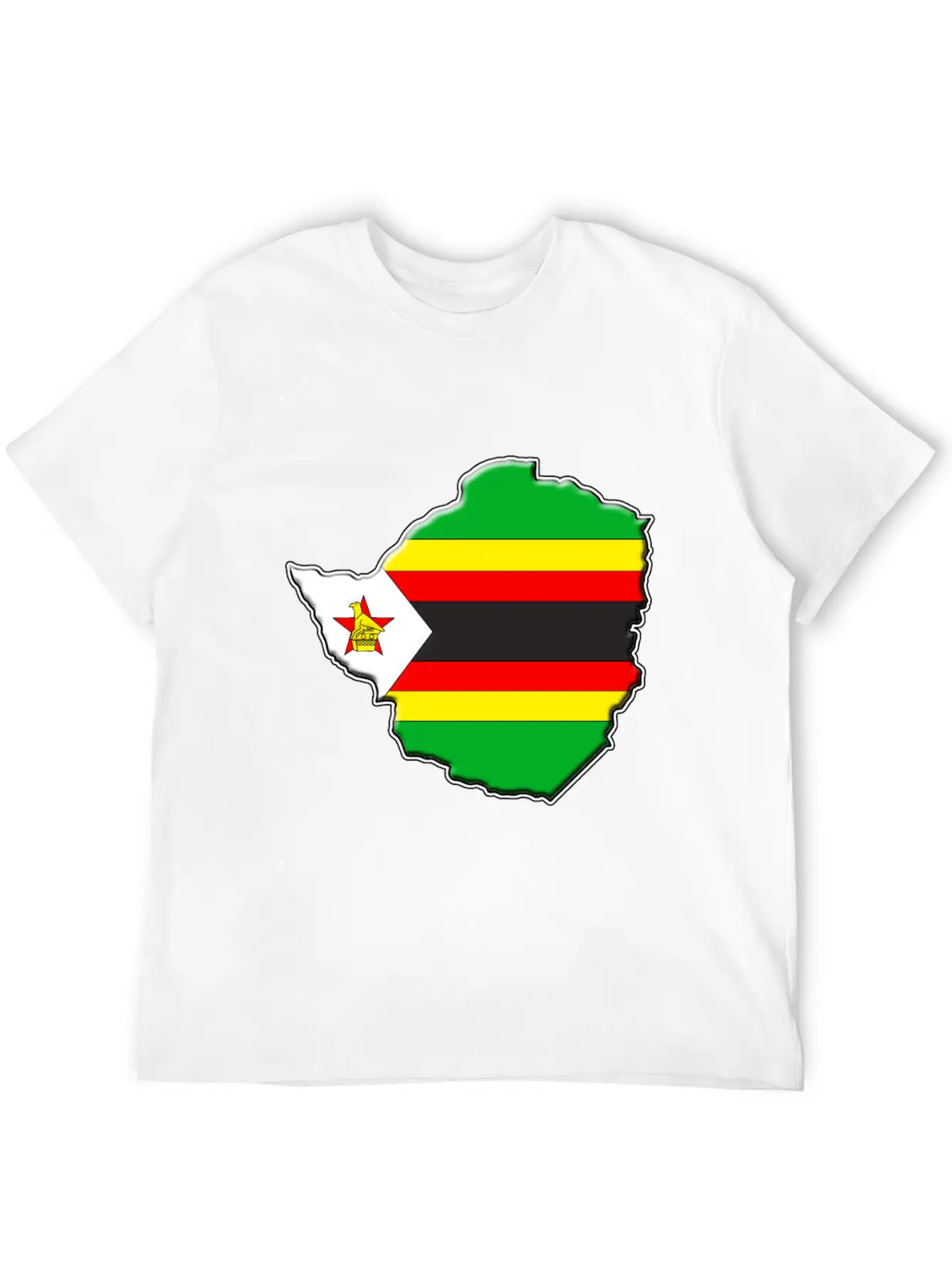 Zimbabwe Flag Map Lightweight Cotton T-Shirt – Daily Comfort Graphic Shirt