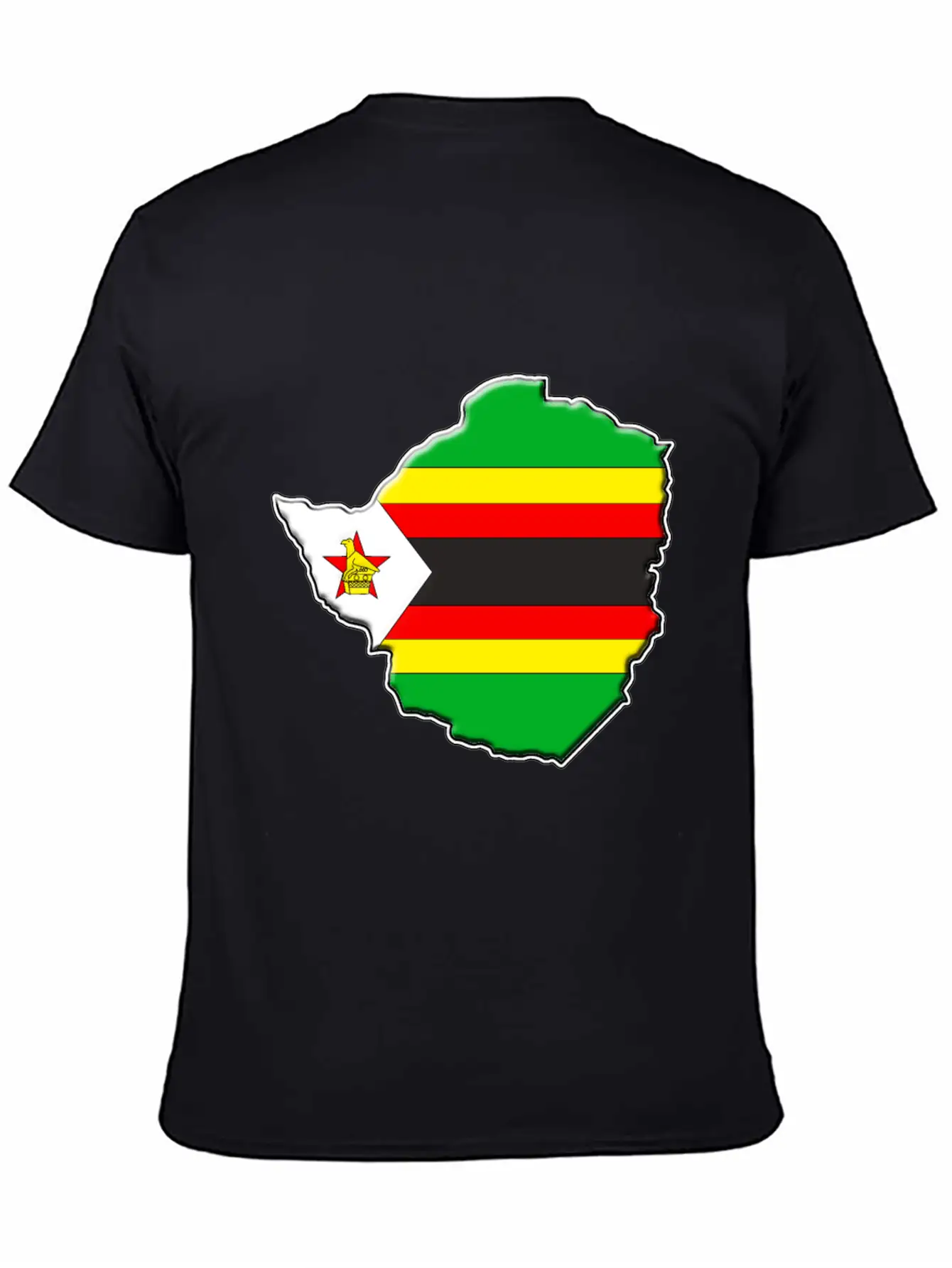 Zimbabwe Flag Map Lightweight Cotton T-Shirt – Daily Comfort Graphic Shirt