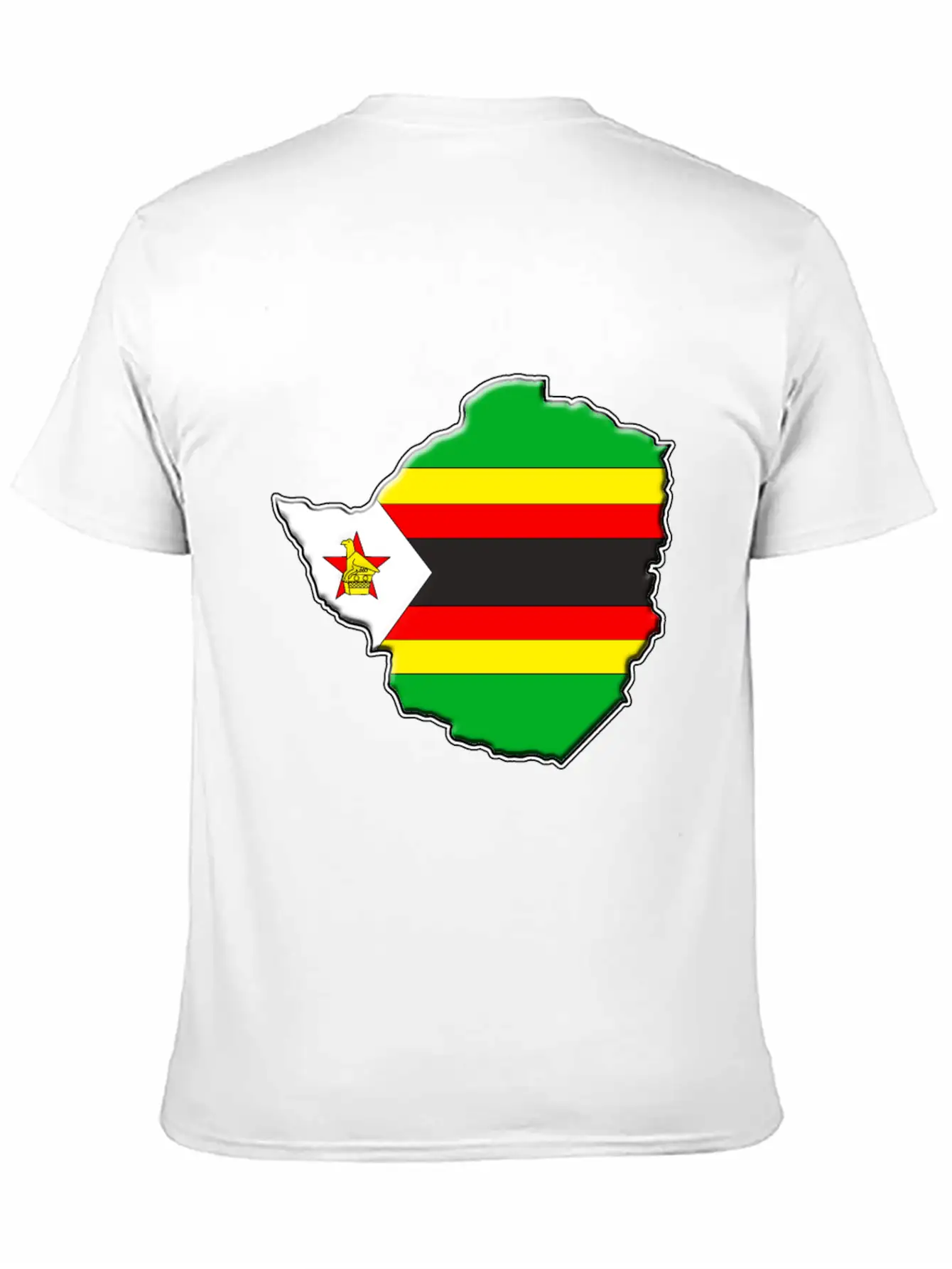 Zimbabwe Flag Map Lightweight Cotton T-Shirt – Daily Comfort Graphic Shirt