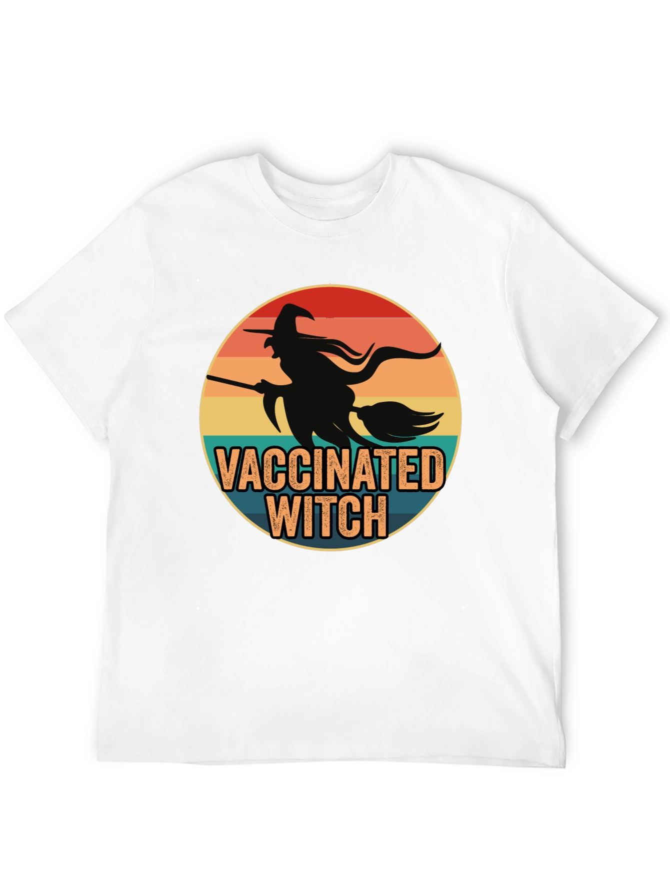 Vaccinated Witch T-Shirt - Halloween Design