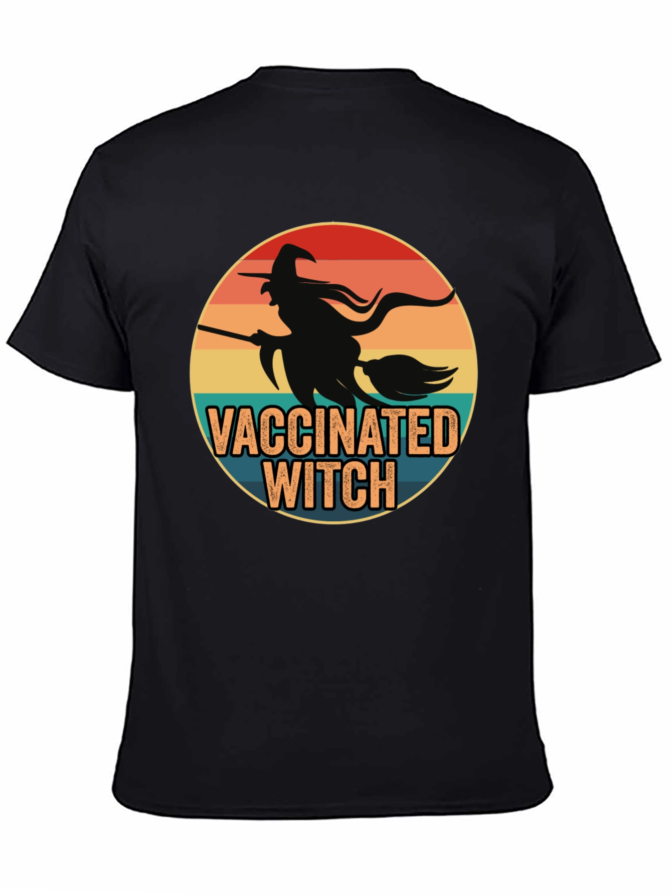 Vaccinated Witch T-Shirt - Halloween Design