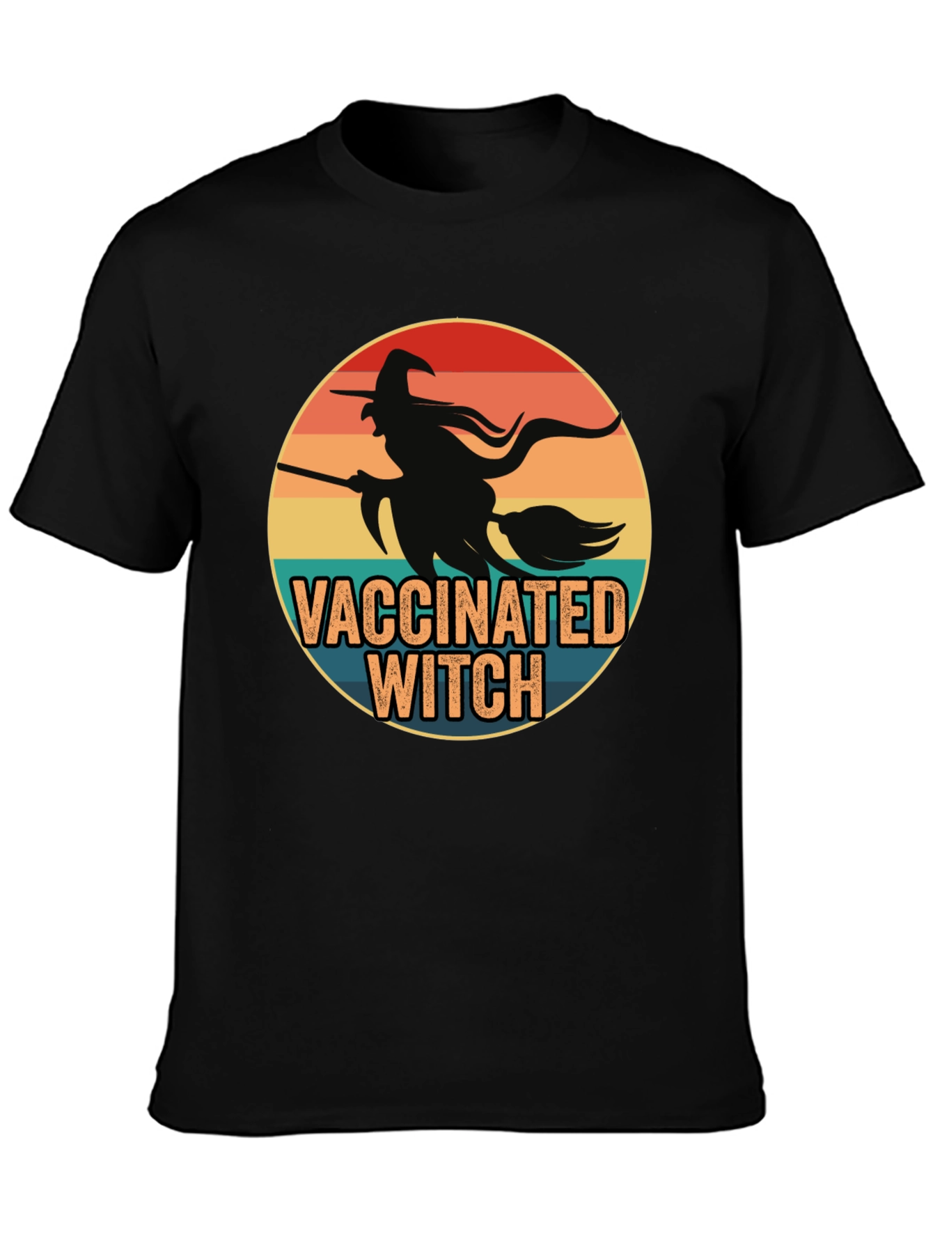 Vaccinated Witch T-Shirt - Halloween Design