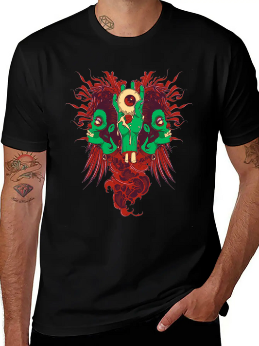 Zombie Hand With Eyes And Zombie Girl Unisex Casual T-Shirt – Clean Design For Daily Comfort