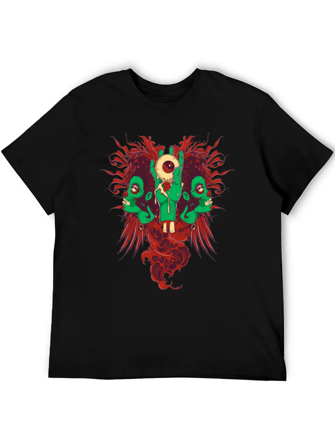 Zombie Hand With Eyes And Zombie Girl Unisex Casual T-Shirt – Clean Design For Daily Comfort