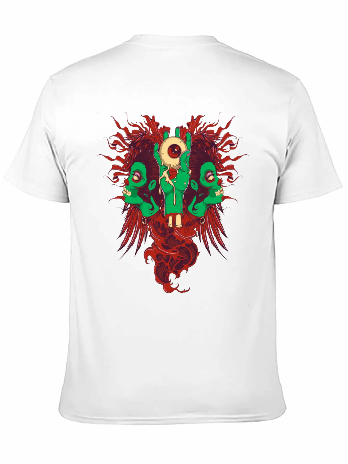 Zombie Hand With Eyes And Zombie Girl Unisex Casual T-Shirt – Clean Design For Daily Comfort