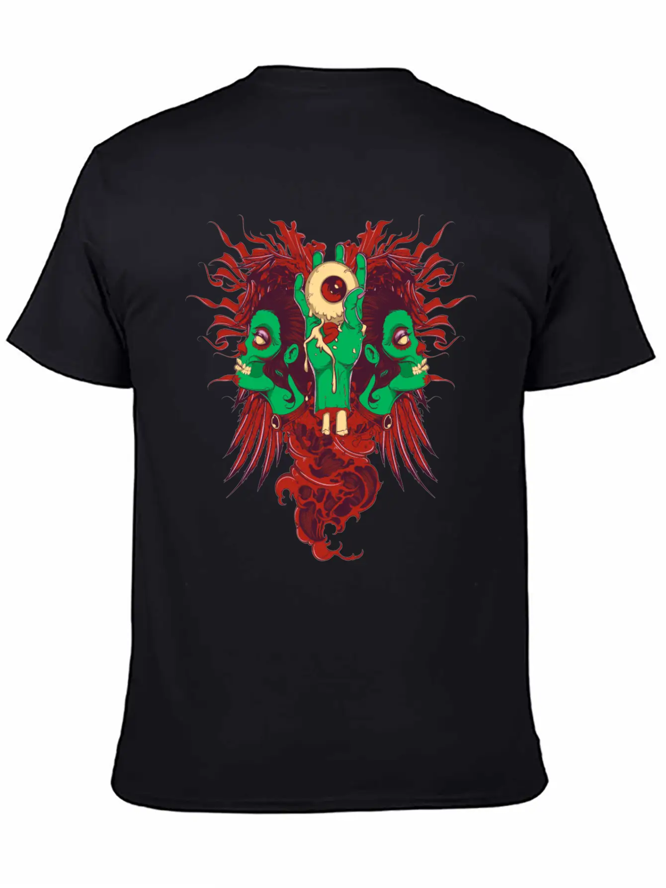 Zombie Hand With Eyes And Zombie Girl Unisex Casual T-Shirt – Clean Design For Daily Comfort