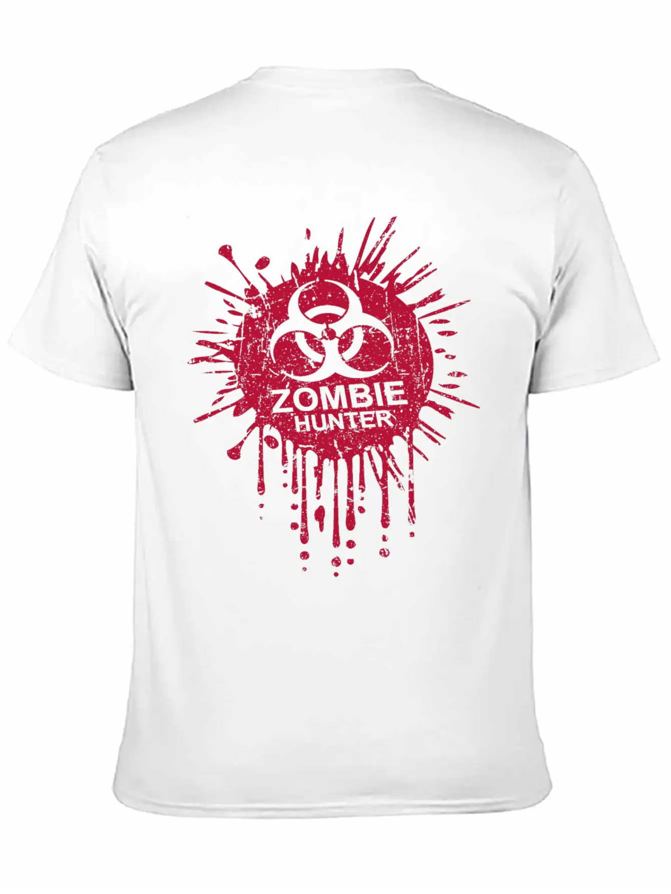 Zombie Hunter Biohazard Symbol Blood Halloween Lightweight Cotton T-Shirt – Daily Comfort Graphic Shirt