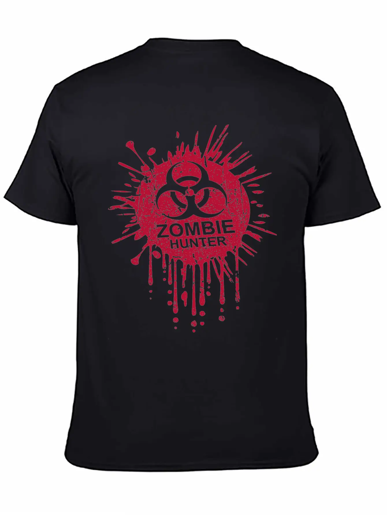 Zombie Hunter Biohazard Symbol Blood Halloween Lightweight Cotton T-Shirt – Daily Comfort Graphic Shirt