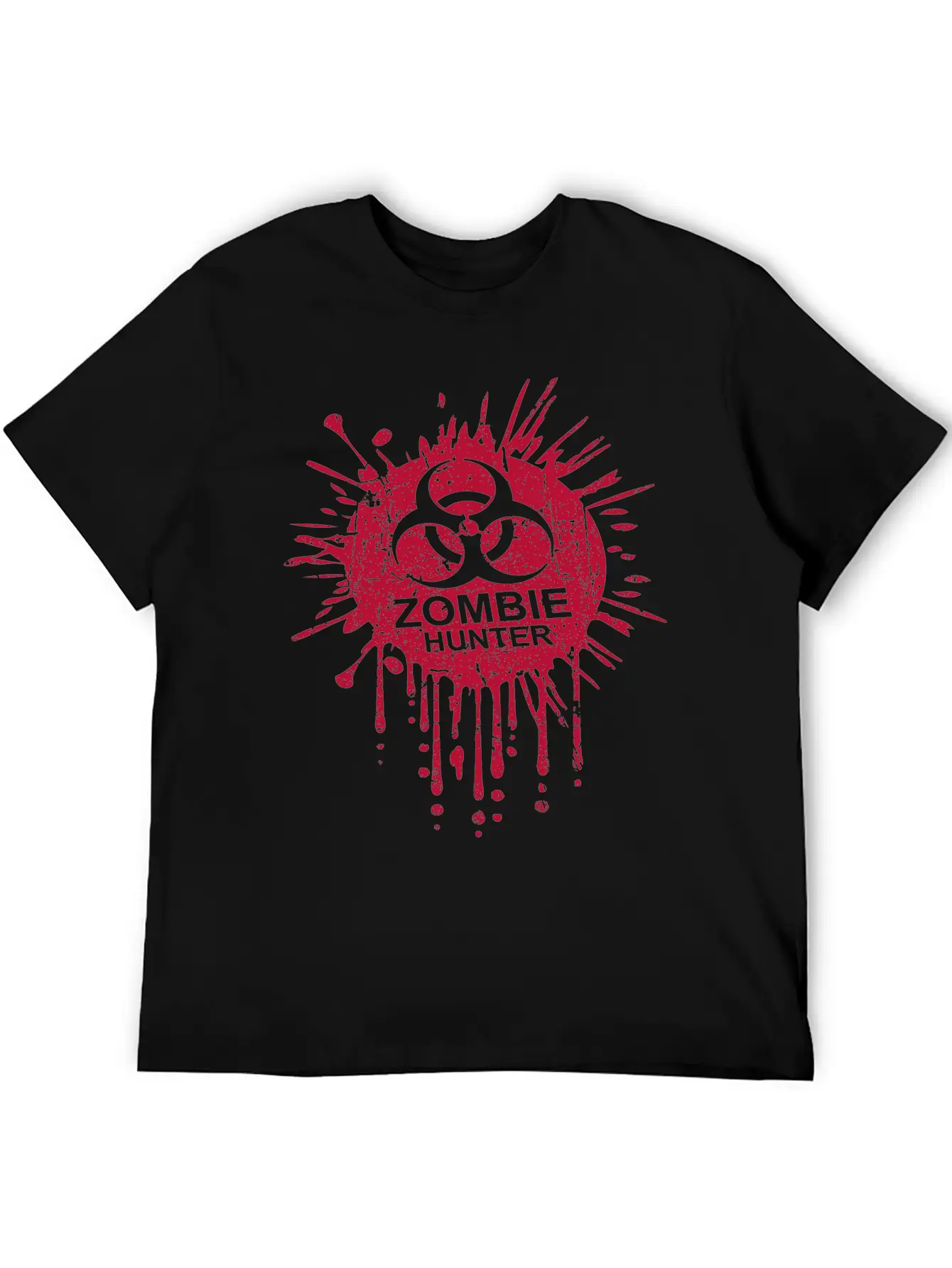 Zombie Hunter Biohazard Symbol Blood Halloween Lightweight Cotton T-Shirt – Daily Comfort Graphic Shirt