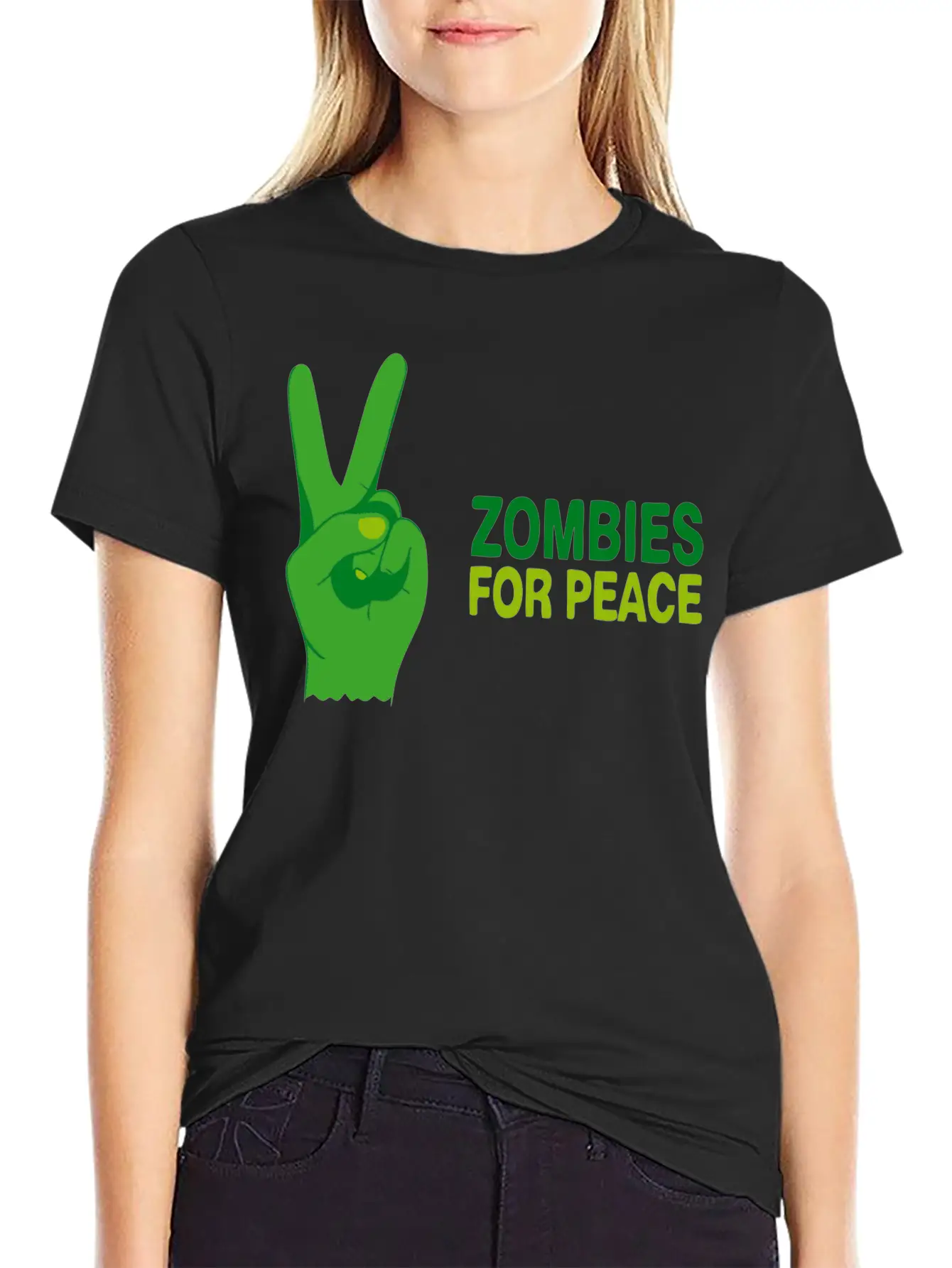 Zombies For Peace Modern Fit Casual T-Shirt ��� Clean And Versatile Design