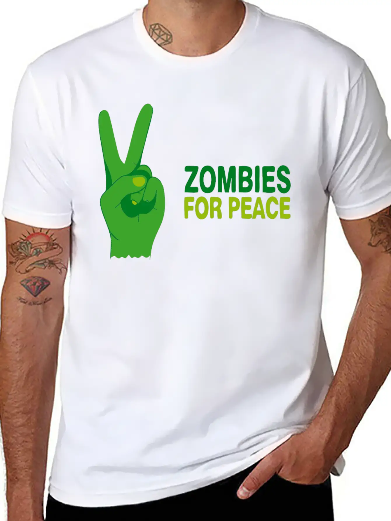 Zombies For Peace Modern Fit Casual T-Shirt ��� Clean And Versatile Design