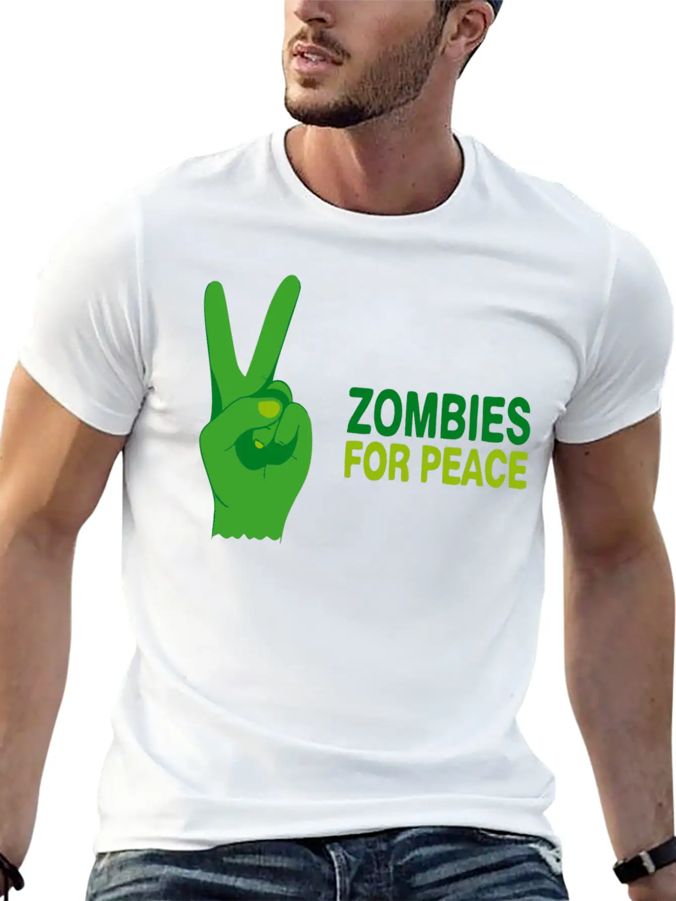 Zombies For Peace Modern Fit Casual T-Shirt ��� Clean And Versatile Design