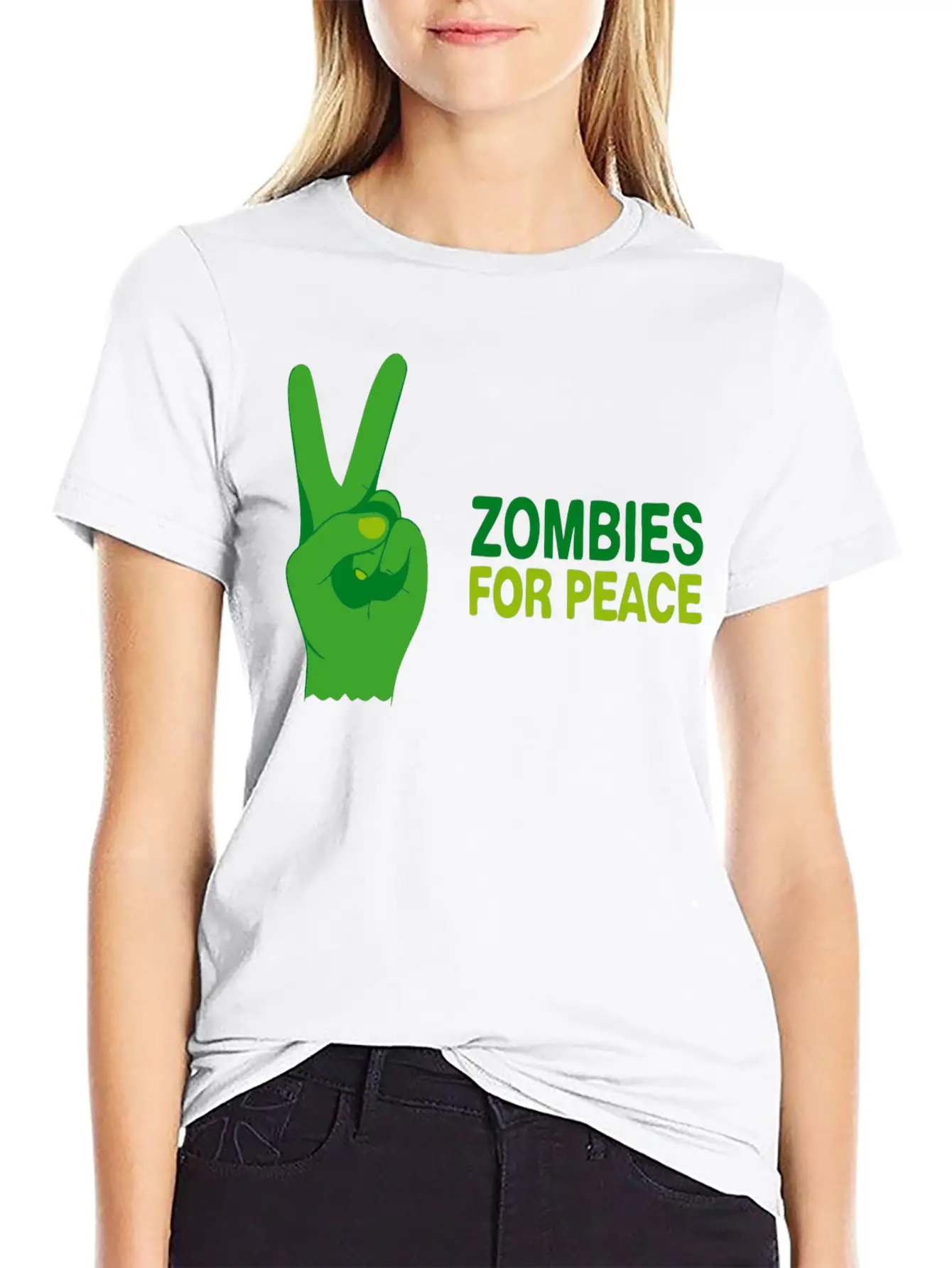 Zombies For Peace Modern Fit Casual T-Shirt ��� Clean And Versatile Design
