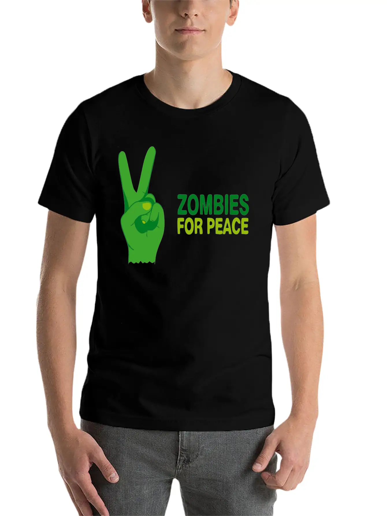 Zombies For Peace Modern Fit Casual T-Shirt ��� Clean And Versatile Design