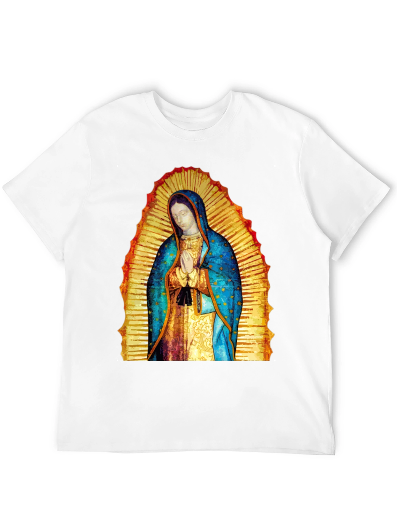 Virgin Mary Graphic Tee - Black Cotton Blend