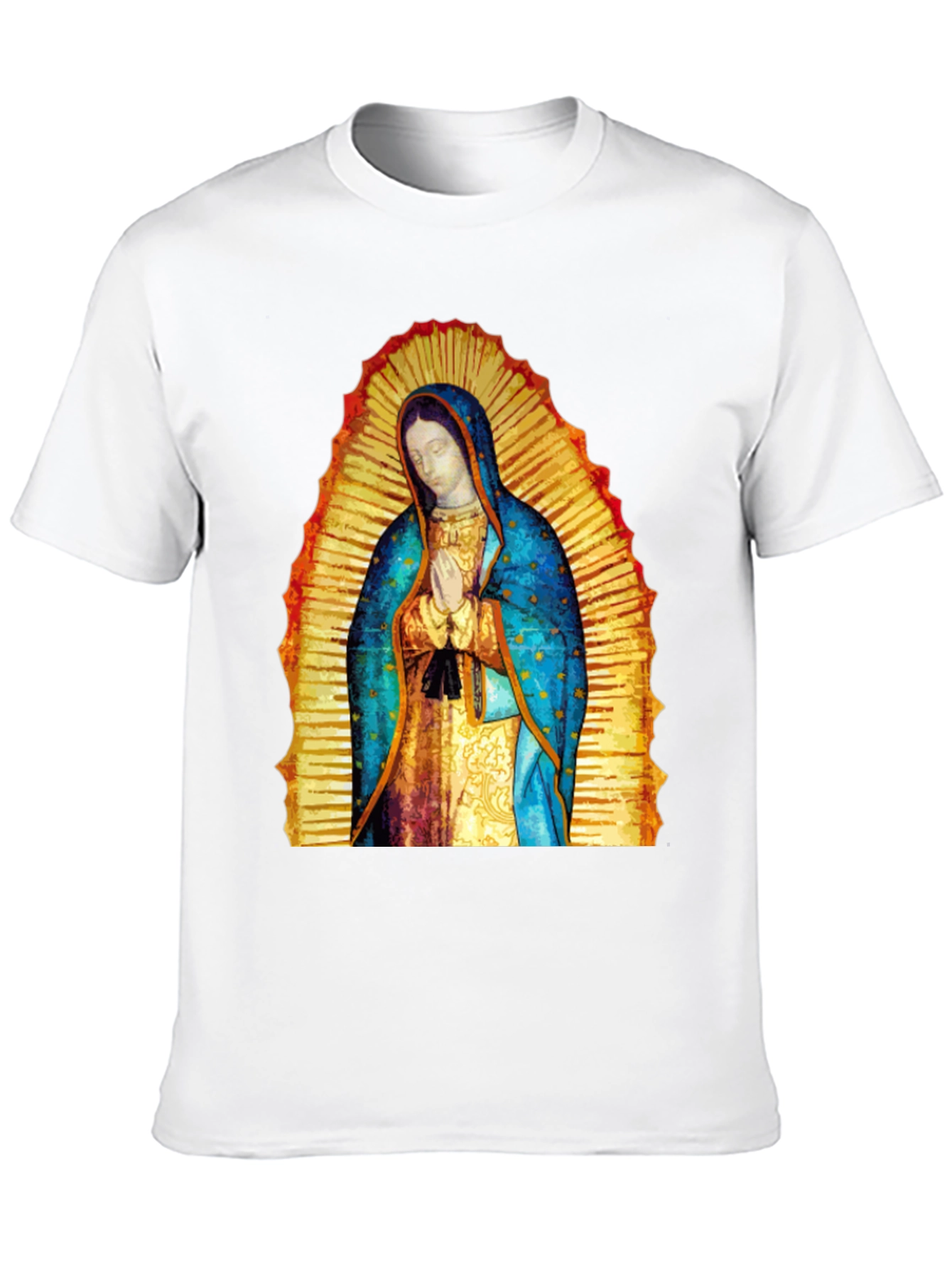 Virgin Mary Graphic Tee - Black Cotton Blend