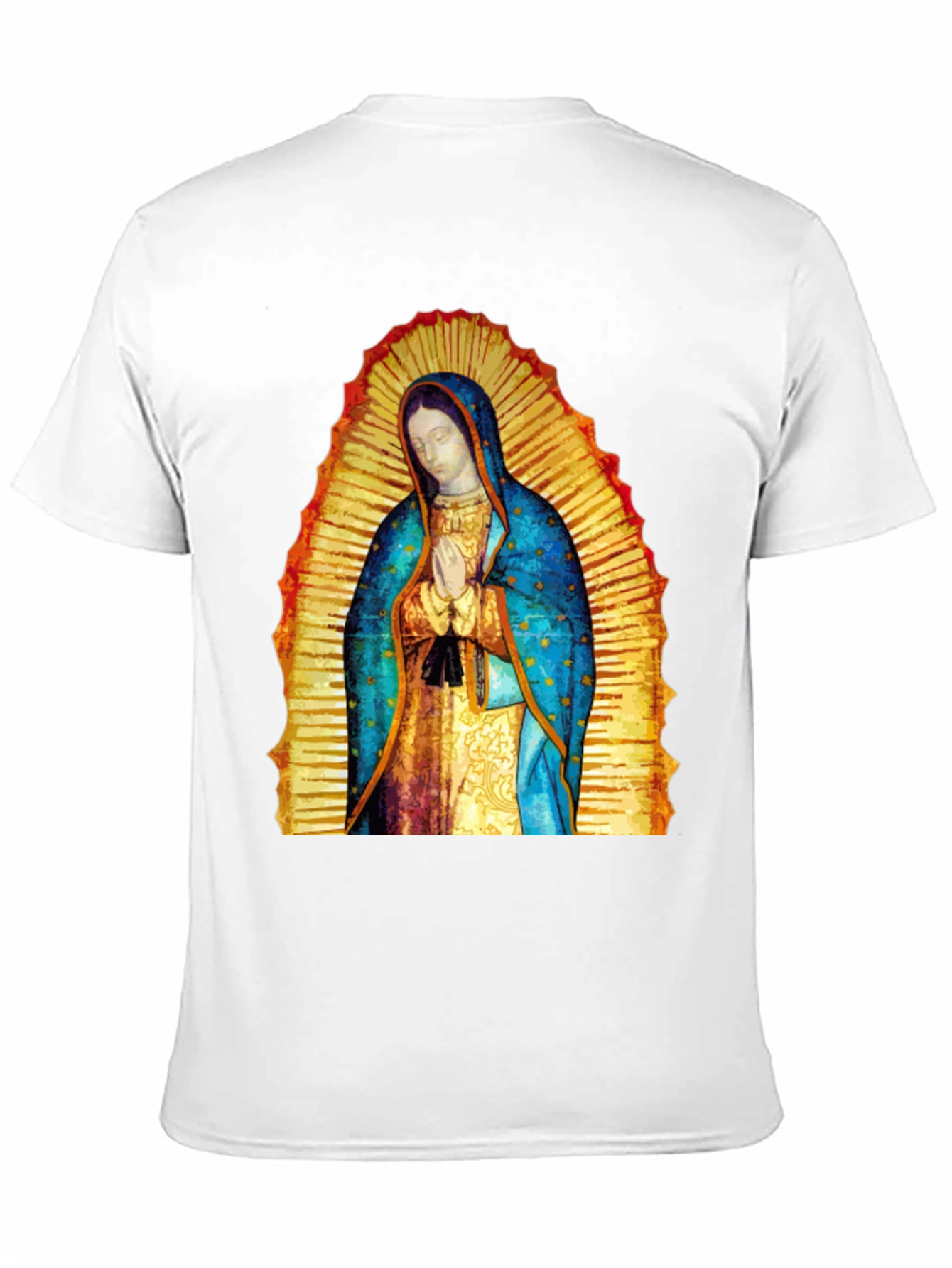 Virgin Mary Graphic Tee - Black Cotton Blend